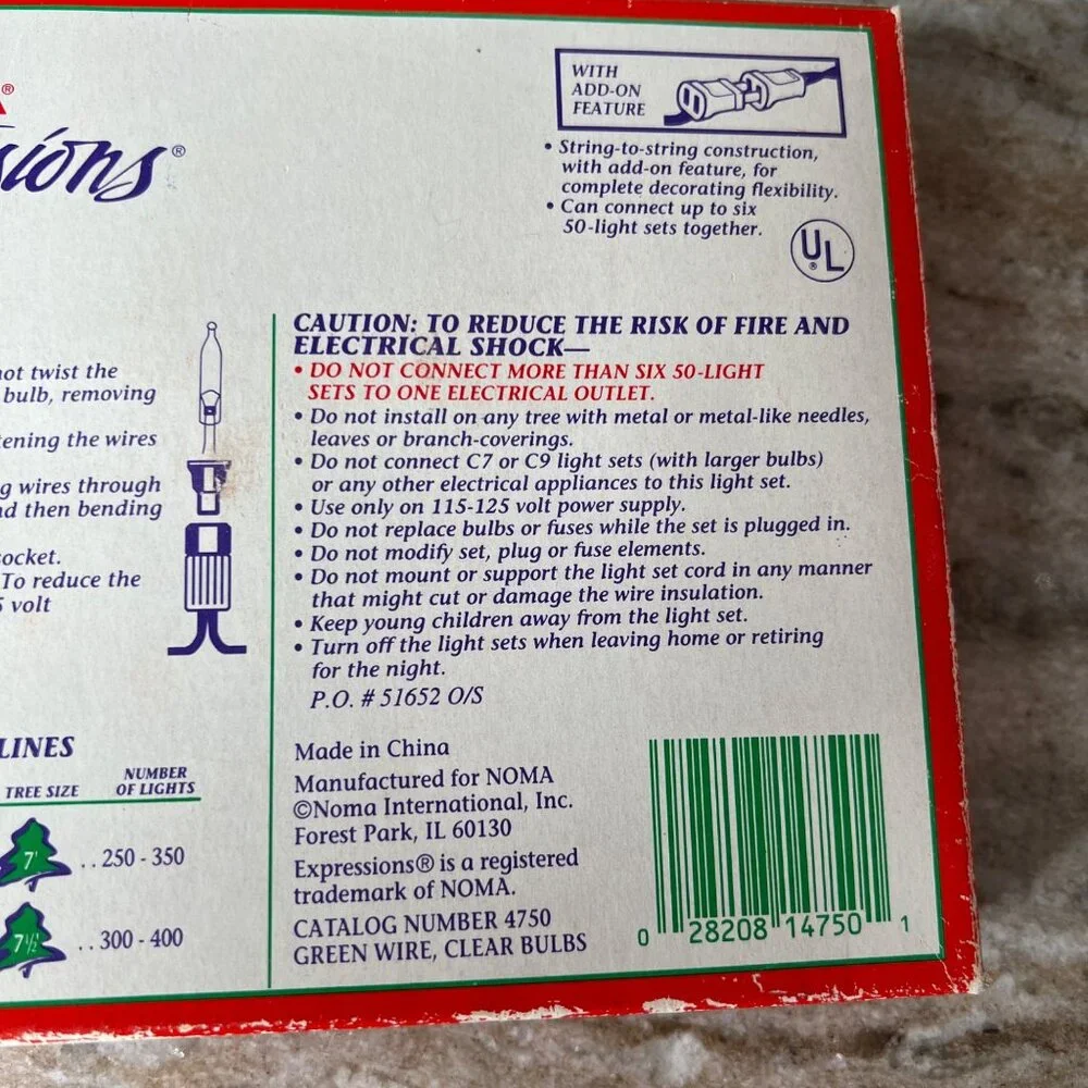 VTG Set of 2 Noma Expressions 50 Assembled Light Set Christmas Lights New In Box